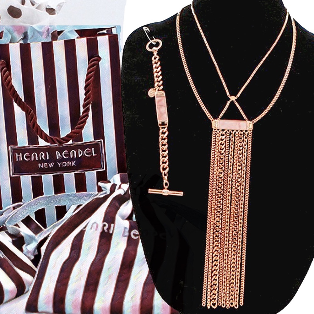 henri bendel Rose Gold Necklace & Bracelet Set